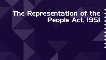 The Representation of the People Act 1951 Bare Act PDF Download 2