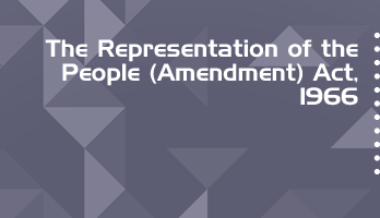 The Representation of the People Amendment Act 1966 Bare Act PDF Download 2