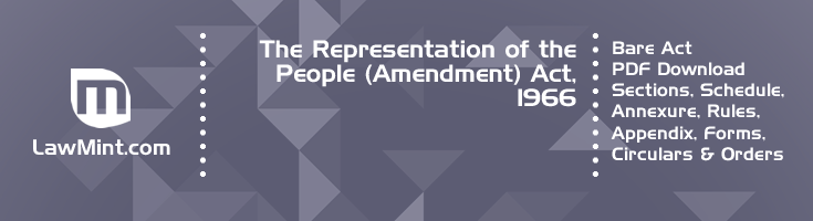 The Representation of the People Amendment Act 1966 Bare Act PDF Download 2