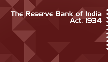 The Reserve Bank of India Act 1934 Bare Act PDF Download 2