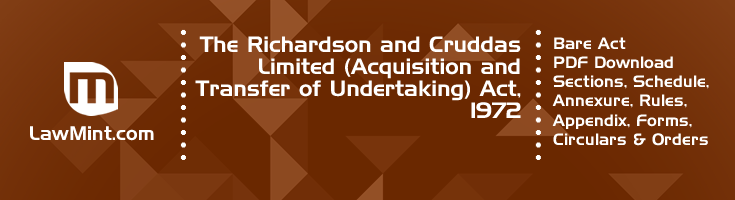 The Richardson and Cruddas Limited Acquisition and Transfer of Undertaking Act 1972 Bare Act PDF Download 2