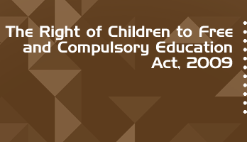 The Right of Children to Free and Compulsory Education Act 2009 Bare Act PDF Download 2