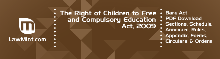 The Right of Children to Free and Compulsory Education Act 2009 Bare Act PDF Download 2