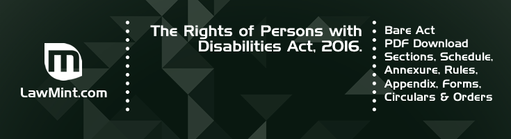 The Rights of Persons with Disabilities Act 2016 Bare Act PDF Download 2