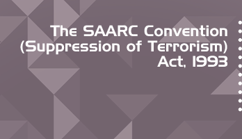 The SAARC Convention Suppression of Terrorism Act 1993 Bare Act PDF Download 2