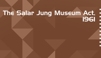 The Salar Jung Museum Act 1961 Bare Act PDF Download 2