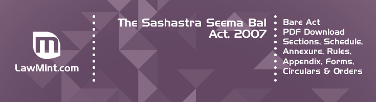 The Sashastra Seema Bal Act 2007 Bare Act PDF Download 2