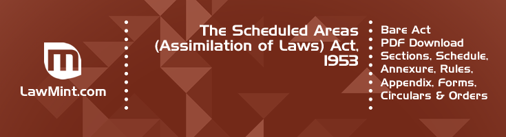 The Scheduled Areas Assimilation of Laws Act 1953 Bare Act PDF Download 2