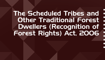 The Scheduled Tribes and Other Traditional Forest Dwellers Recognition of Forest Rights Act 2006 Bare Act PDF Download 2