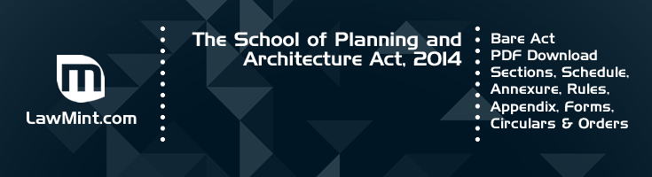 The School of Planning and Architecture Act 2014 Bare Act PDF Download 2