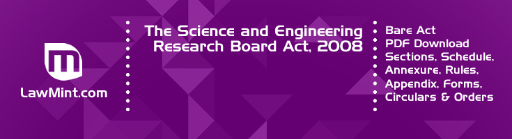 The Science and Engineering Research Board Act 2008 Bare Act PDF Download 2