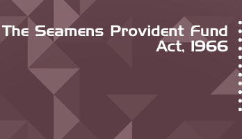 The Seamens Provident Fund Act 1966 Bare Act PDF Download 2