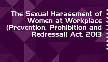 The Sexual Harassment of Women at Workplace Prevention Prohibition and Redressal Act 2013 Bare Act PDF Download 2