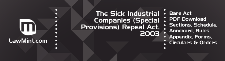 The Sick Industrial Companies Special Provisions Repeal Act 2003 Bare Act PDF Download 2