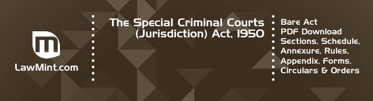 The Special Criminal Courts Jurisdiction Act 1950 Bare Act PDF Download 2