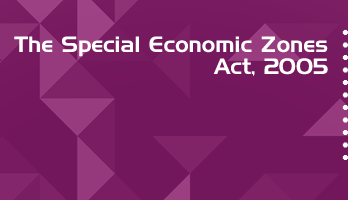 The Special Economic Zones Act 2005 Bare Act PDF Download 2