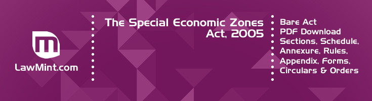 The Special Economic Zones Act 2005 Bare Act PDF Download 2