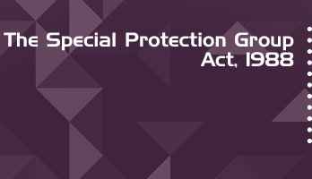 The Special Protection Group Act 1988 Bare Act PDF Download 2