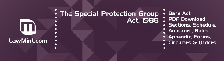 The Special Protection Group Act 1988 Bare Act PDF Download 2