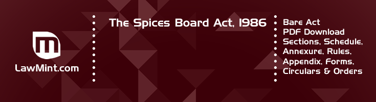 The Spices Board Act 1986 Bare Act PDF Download 2