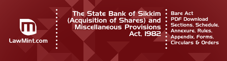 The State Bank of Sikkim Acquisition of Shares and Miscellaneous Provisions Act 1982 Bare Act PDF Download 2