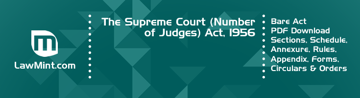 The Supreme Court Number of Judges Act 1956 Bare Act PDF Download 2