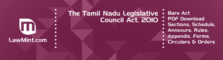 The Tamil Nadu Legislative Council Act 2010 Bare Act PDF Download 2