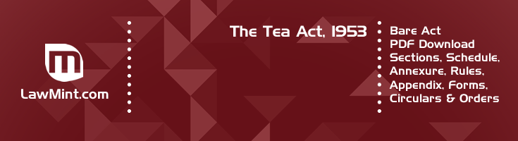 The Tea Act 1953 Bare Act PDF Download 2