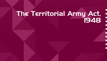 The Territorial Army Act 1948 Bare Act PDF Download 2