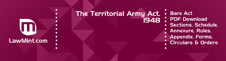 The Territorial Army Act 1948 Bare Act PDF Download 2