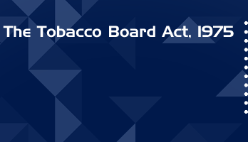 The Tobacco Board Act 1975 Bare Act PDF Download 2