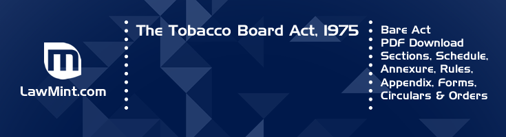 The Tobacco Board Act 1975 Bare Act PDF Download 2