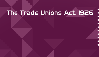 The Trade Unions Act 1926 Bare Act PDF Download 2