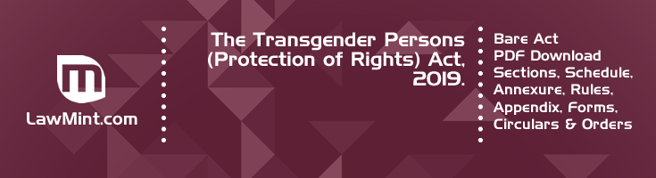 The Transgender Persons Protection of Rights Act 2019 Bare Act PDF Download 2