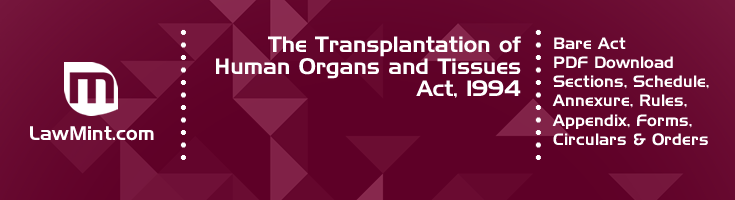 The Transplantation of Human Organs and Tissues Act 1994 Bare Act PDF Download 2