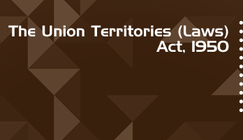 The Union Territories Laws Act 1950 Bare Act PDF Download 2