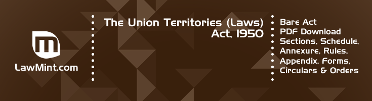 The Union Territories Laws Act 1950 Bare Act PDF Download 2