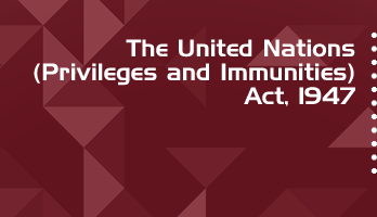 The United Nations Privileges and Immunities Act 1947 Bare Act PDF Download 2