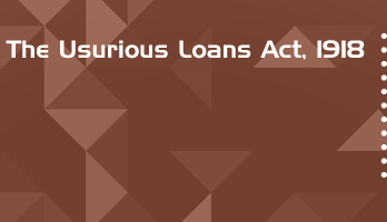 The Usurious Loans Act 1918 Bare Act PDF Download 2