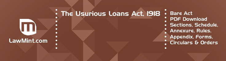 The Usurious Loans Act 1918 Bare Act PDF Download 2