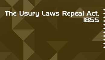 The Usury Laws Repeal Act 1855 Bare Act PDF Download 2