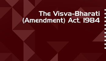 The Visva Bharati Amendment Act 1984 Bare Act PDF Download 2