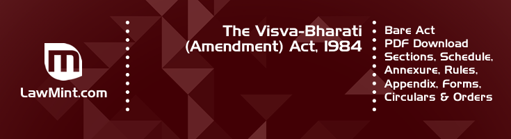 The Visva Bharati Amendment Act 1984 Bare Act PDF Download 2