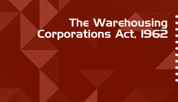 The Warehousing Corporations Act 1962 Bare Act PDF Download 2