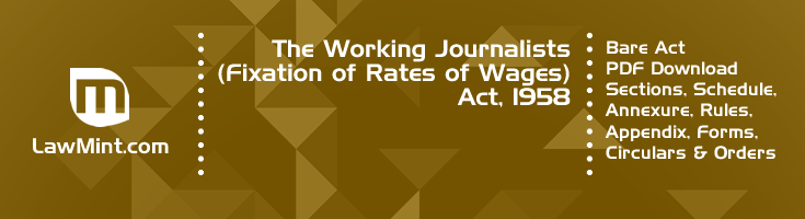 The Working Journalists Fixation of Rates of Wages Act 1958 Bare Act PDF Download 10