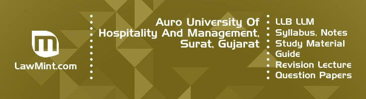 Auro University Hospitality Management LLB LLM Syllabus Revision Notes Study Material Guide Question Papers 1