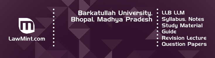 Barkatullah University LLB LLM Syllabus Revision Notes Study Material Guide Question Papers 1