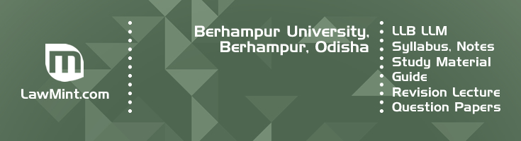 Berhampur University LLB LLM Syllabus Revision Notes Study Material Guide Question Papers 1