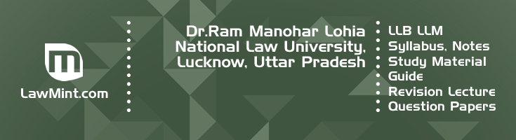 Dr Ram Manohar Lohia National Law University LLB LLM Syllabus Revision Notes Study Material Guide Question Papers 1