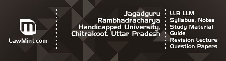 Jagadguru Rambhadracharya Handicapped University LLB LLM Syllabus Revision Notes Study Material Guide Question Papers 1